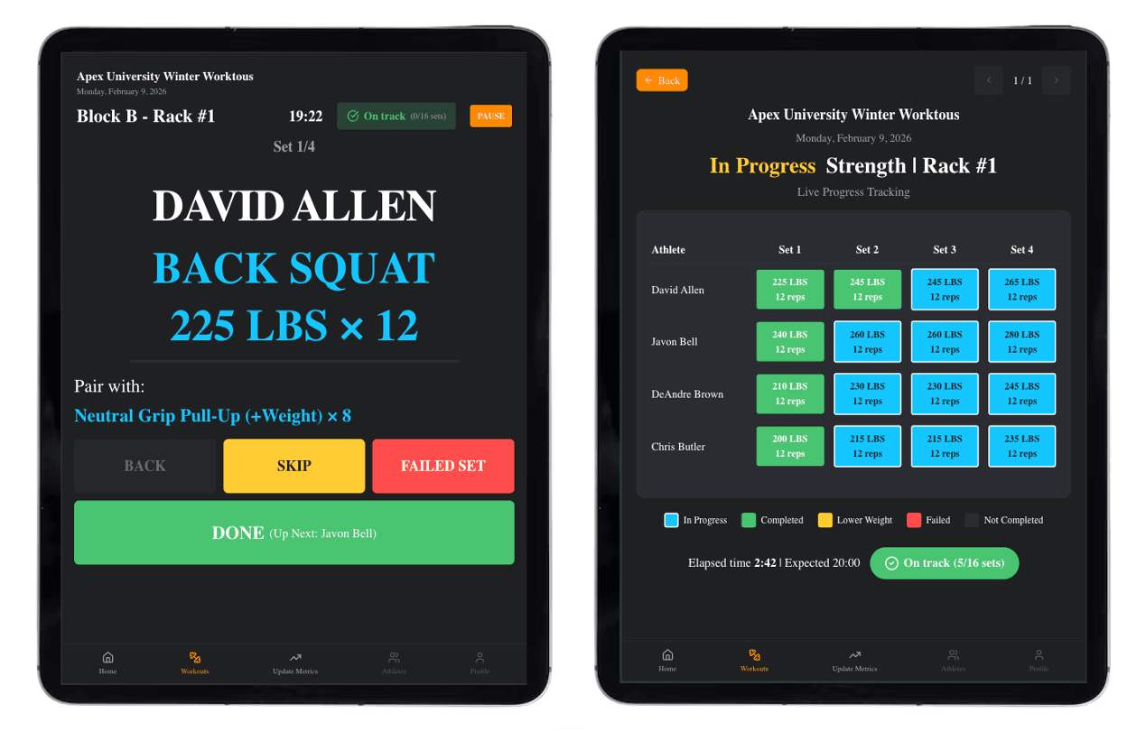 APEX Live Weightroom Tablet